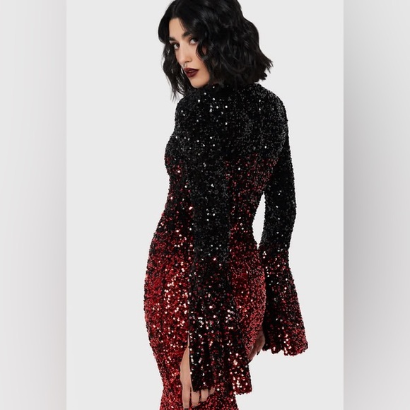 Killstar hexemore black and red sequin dress size medium - Picture 2 of 8